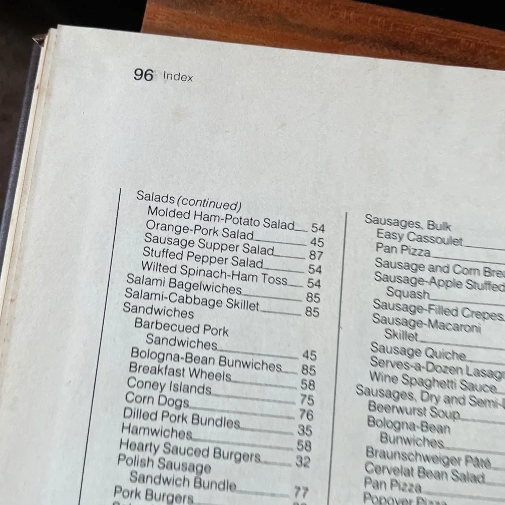 Better Homes and Gardens Pork‎ Sausage Ham Cookbook Recipes Vintage 1979